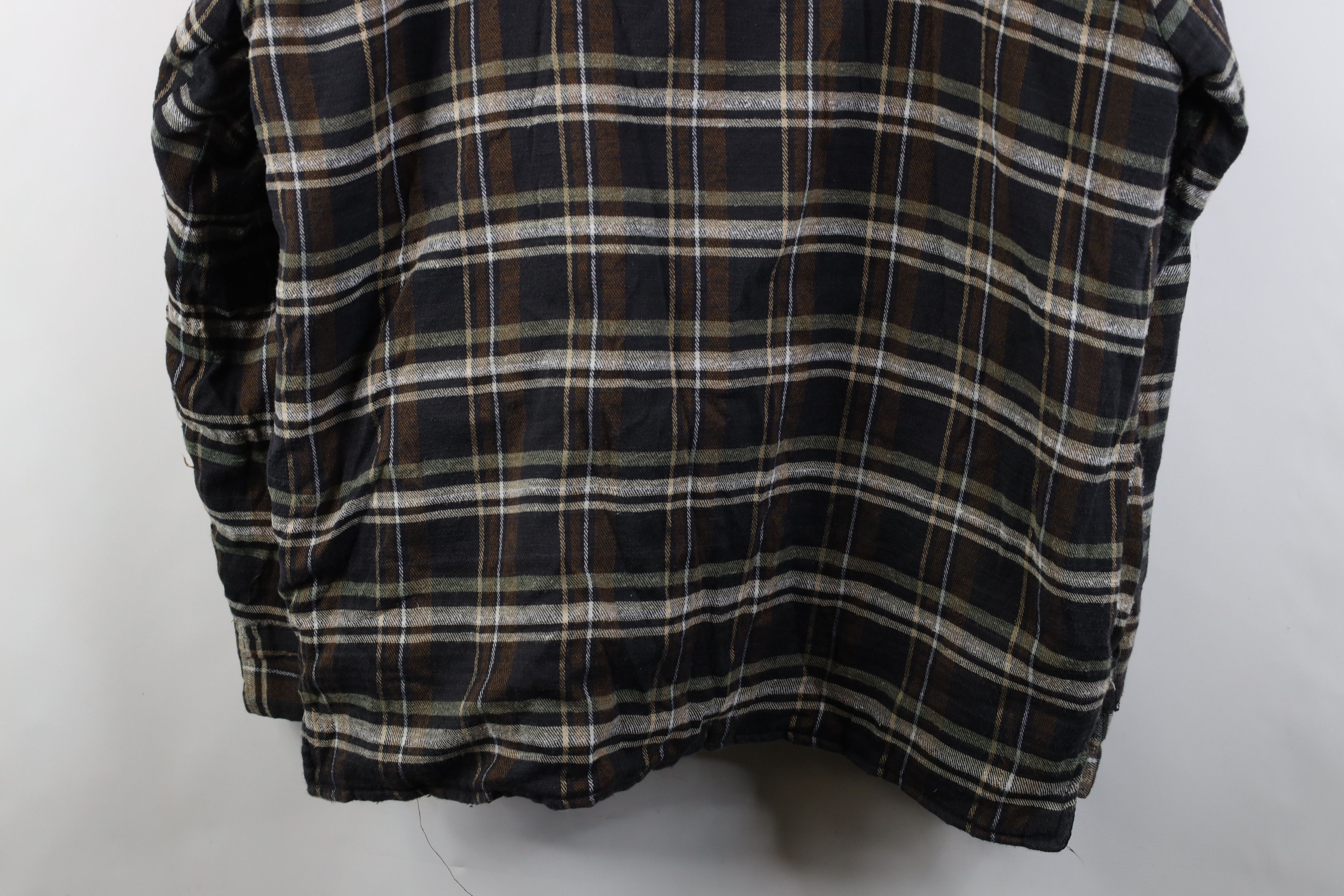 Vintage Vintage 90s Streetwear Quilted Flannel Shirt Jacket Plaid Size US XL / EU 56 / 4 - 15 Thumbnail