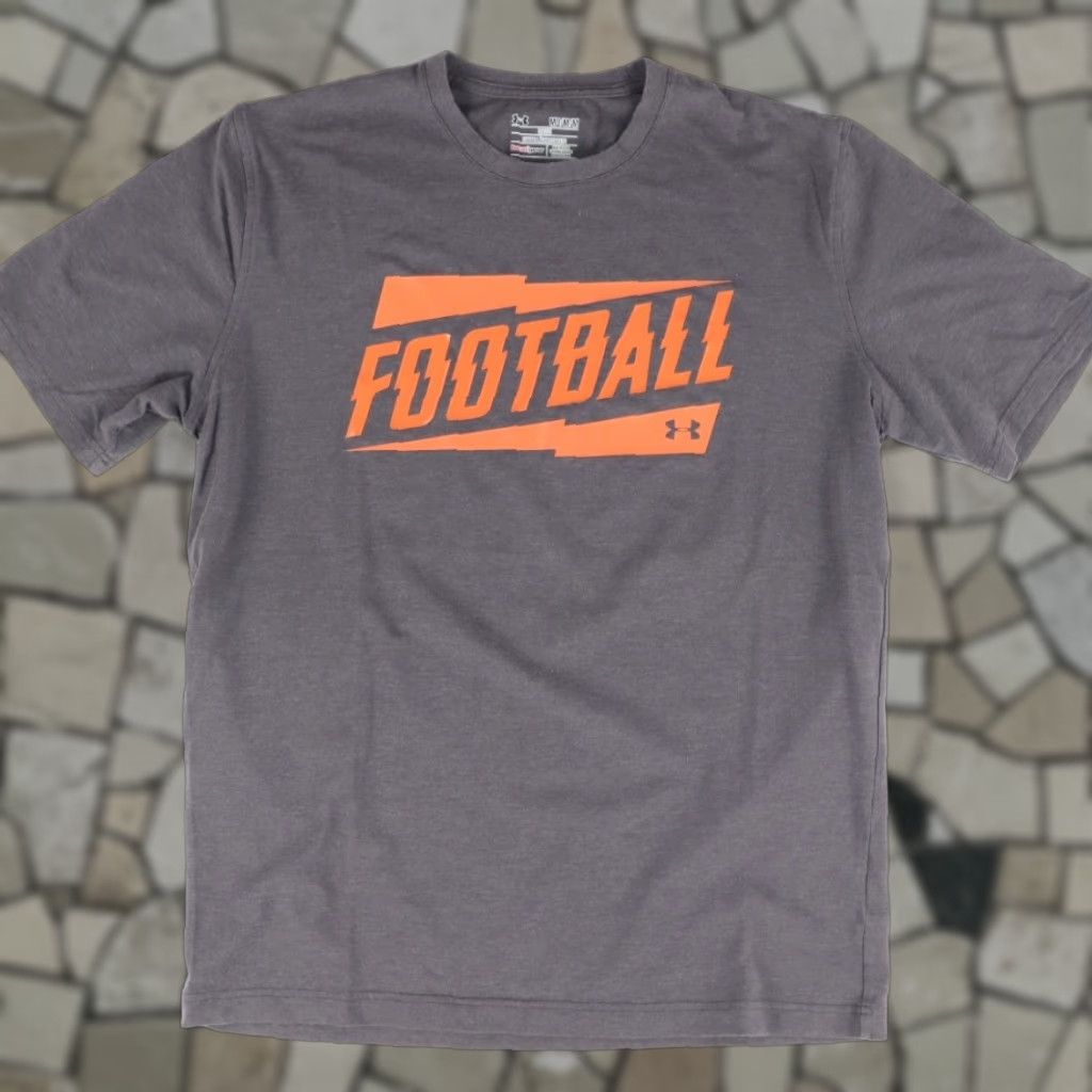 Under Armour Under Armour Heatgear Football Solid T-Shirt Gray Men's M Shirt Short Sleeve Crew Neck Regular Fit Size M Mens Gray Heatgear Football Solid T-Shirt Size US M / EU 48-50 / 2 - 1 Thumbnail