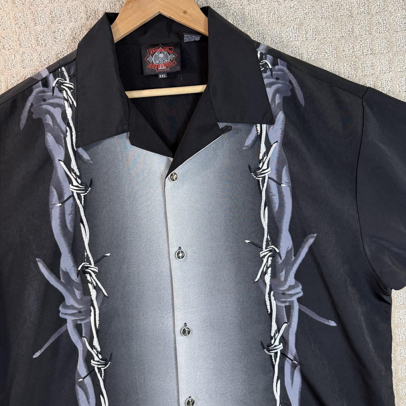 Dragonfly Y2K Dragonfly Roadhouse Barbed Wire Button Up XXL Size US XXL / EU 58 / 5 - 2 Thumbnail