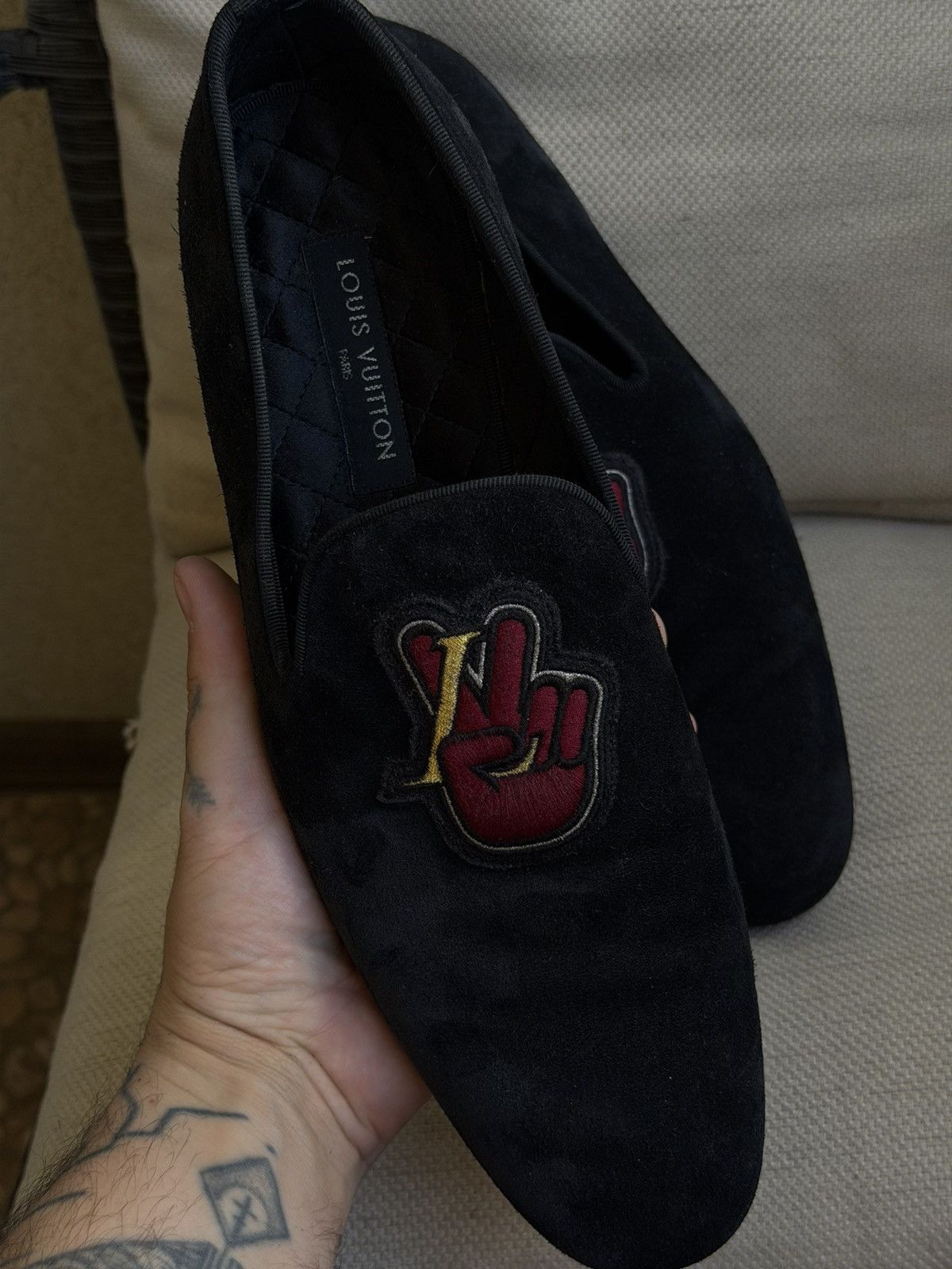 Louis Vuitton Louis vuitton loaffers HAND PEACE LOGO EMBROIDERY Size US 8 / EU 41 - 6 Thumbnail