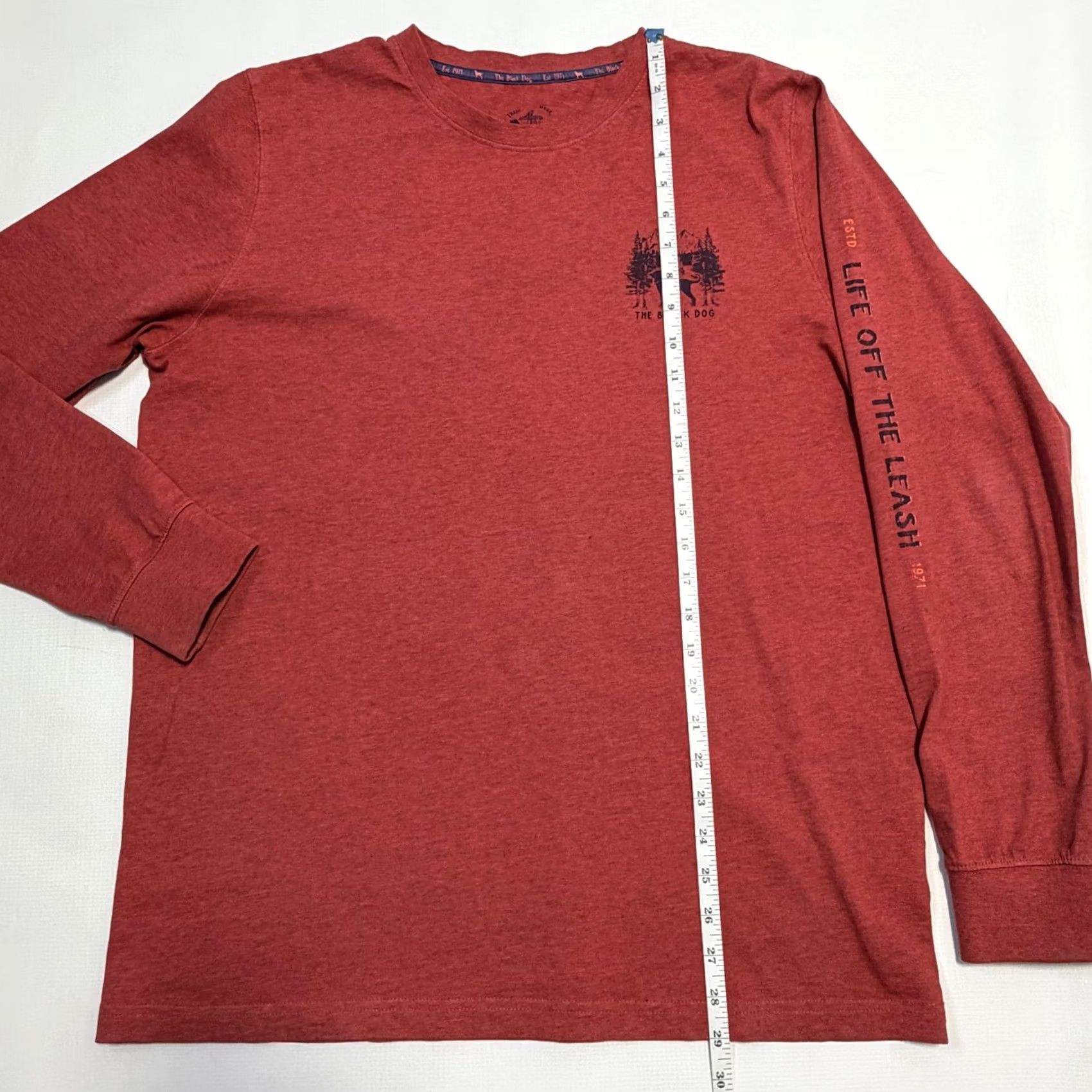 Alife The Black Dog Shirt Mens Long Sleeve Red Crew Neck Graphic Print Life Off The Leash Size US M / EU 48-50 / 2 - 3 Thumbnail