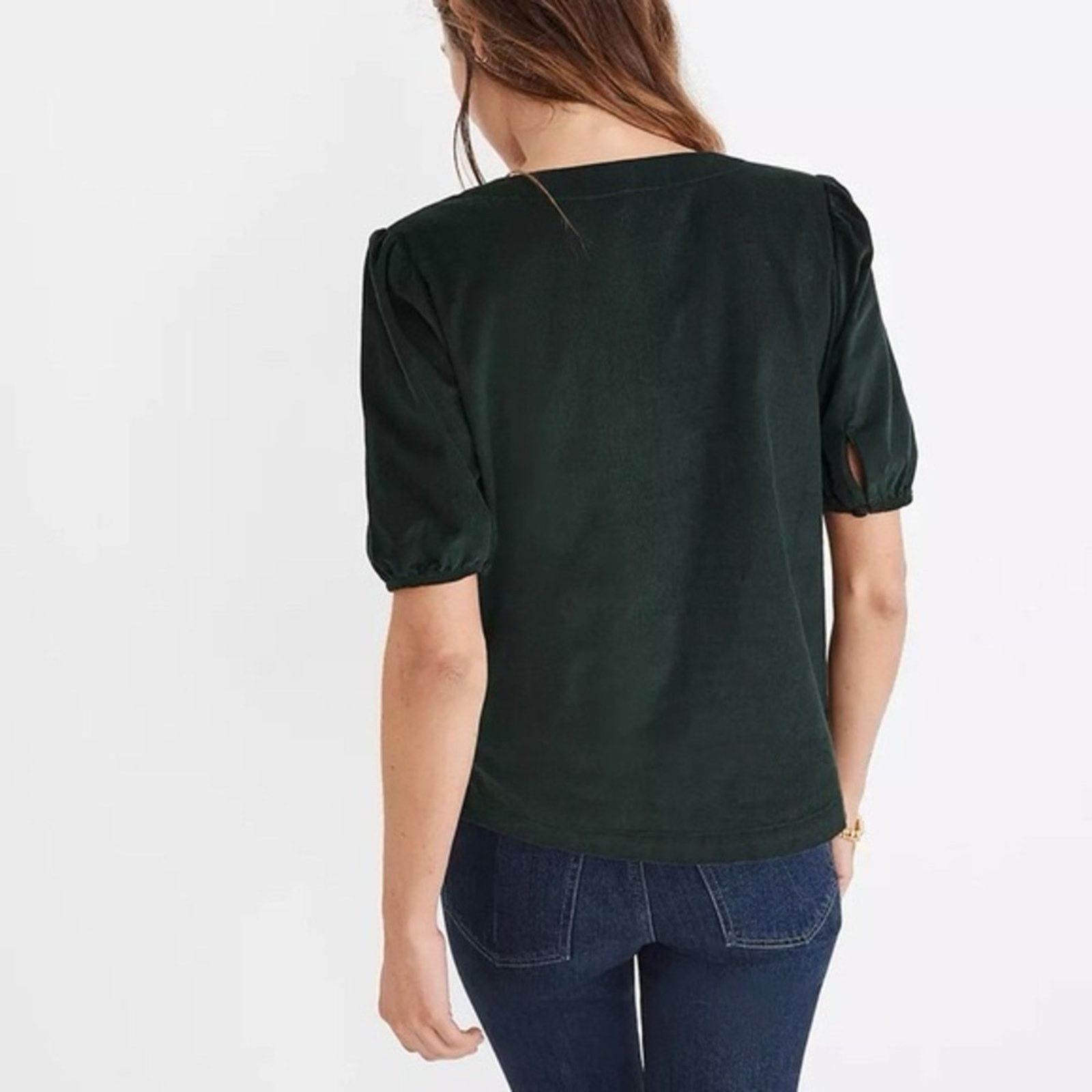 Madewell Madewell Corduroy Puff Sleeve Button Front Top Women's XS Size XS / US 0-2 / IT 36-38 - 2 Thumbnail