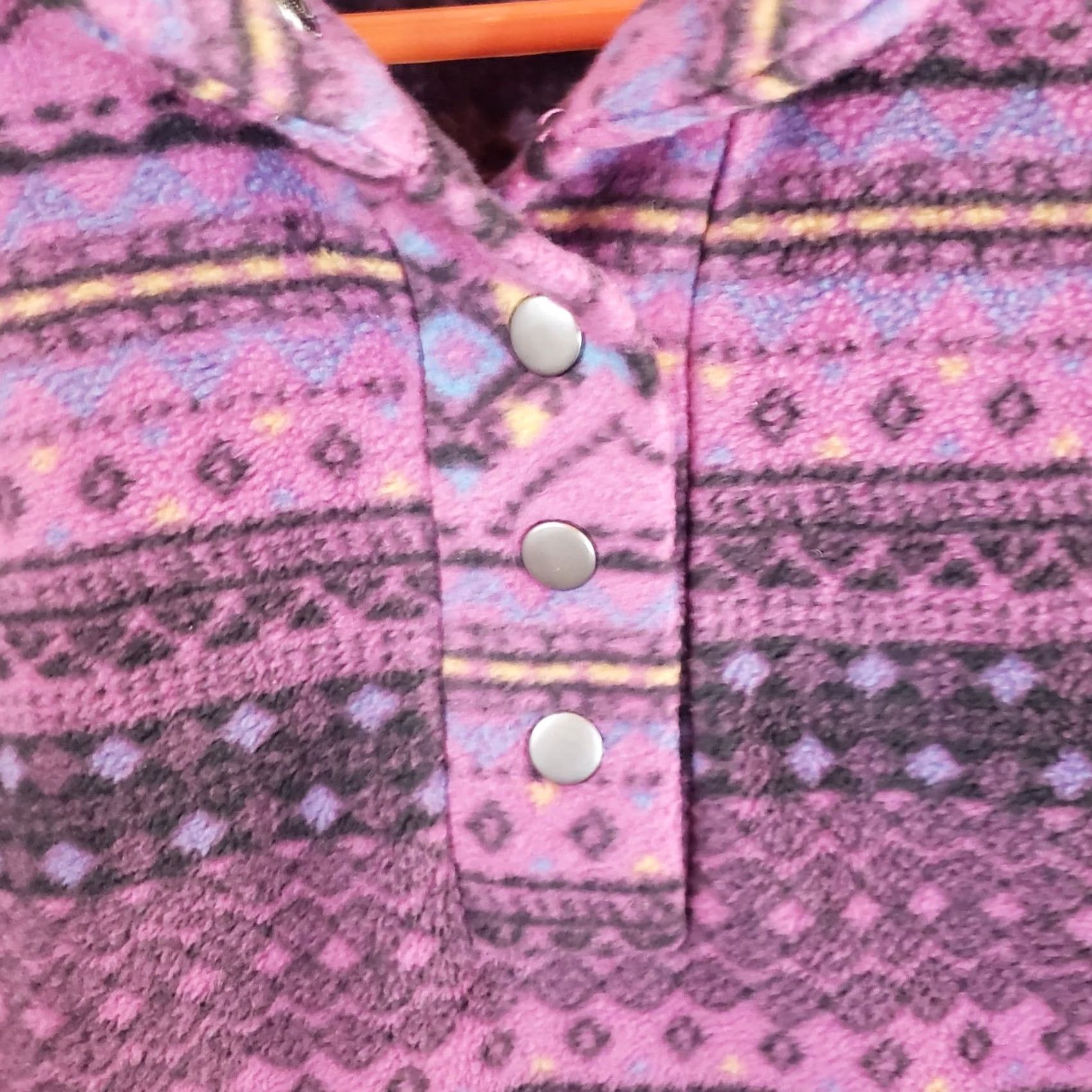 Vintage The Vermont Country Store Women M Purple Nordic 1/4 Snap Fleece Jacket Sweater Size M / US 6-8 / IT 42-44 - 5 Thumbnail
