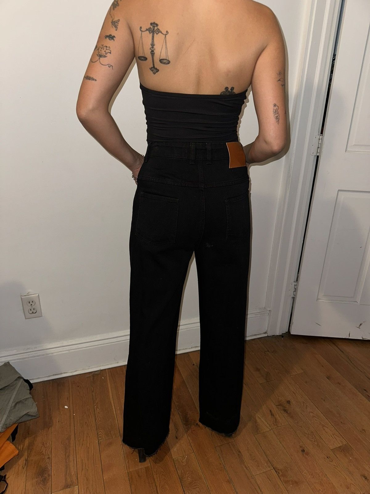 Lado Bokuchava Lado Bokuchava Black Pierced Boyfriend Jeans Size 29" - 5 Thumbnail