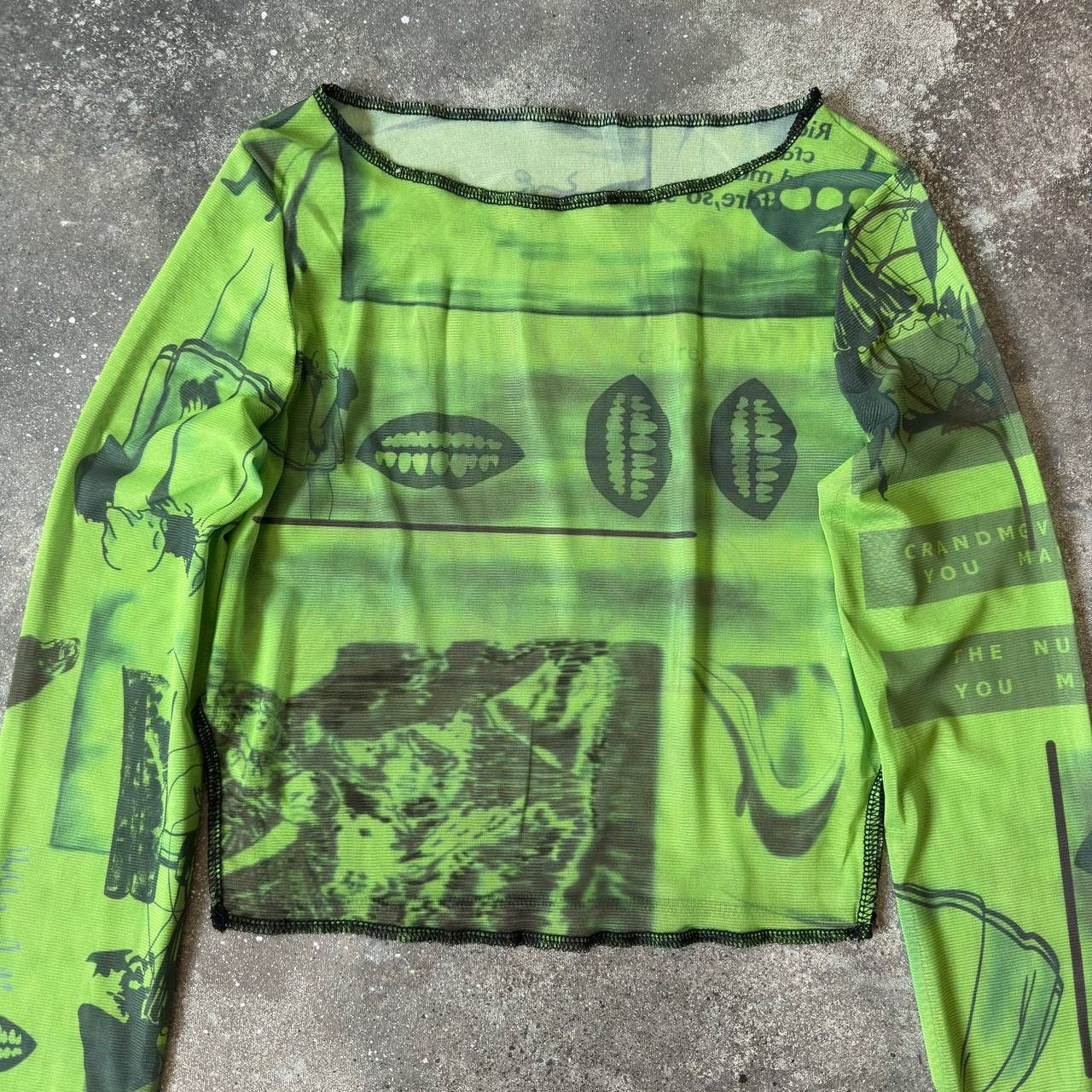 Hysteric Glamour Sexy Y2K Mesh Long Sleeve Top (Rick Owen’s Vibe) Size S / US 4 / IT 40 - 2 Thumbnail
