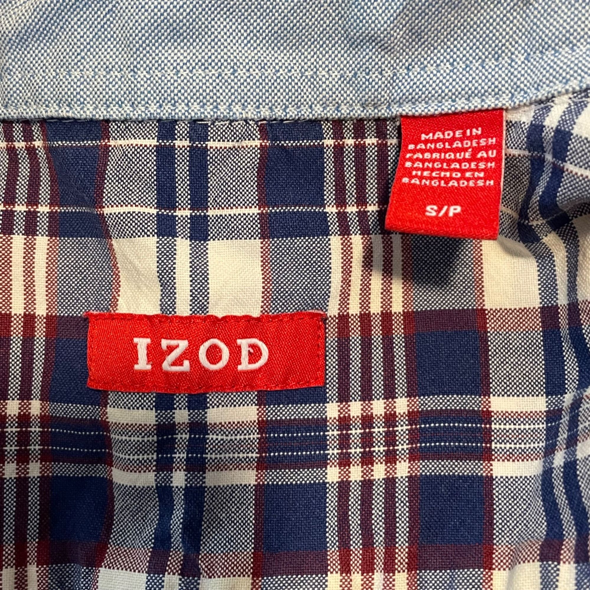 Izod Izod Men's Plaid Button-Down Shirt S/P Cotton Blend Long Sle Size US S / EU 44-46 / 1 - 2 Thumbnail