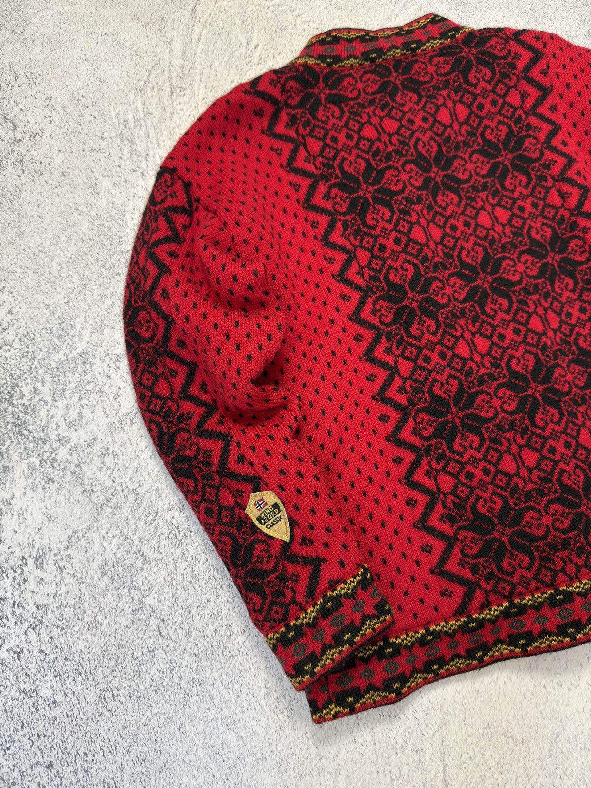 Dale Of Norway Vintage Windfjord Norway Pure Wool Nordic Cardigan Red Size US XL / EU 56 / 4 - 12 Thumbnail