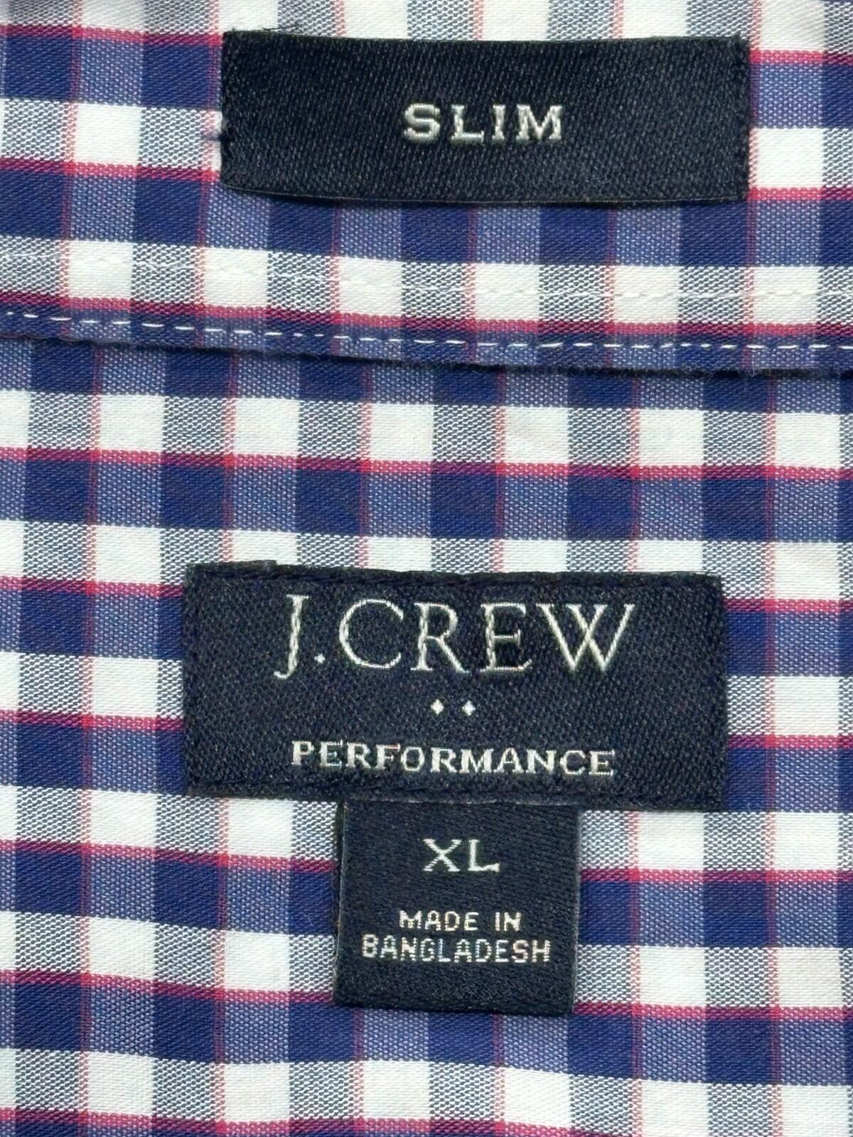 J.Crew J Crew Check Slim Performance Button Up Blue Mens XL Size US XL / EU 56 / 4 - 5 Thumbnail