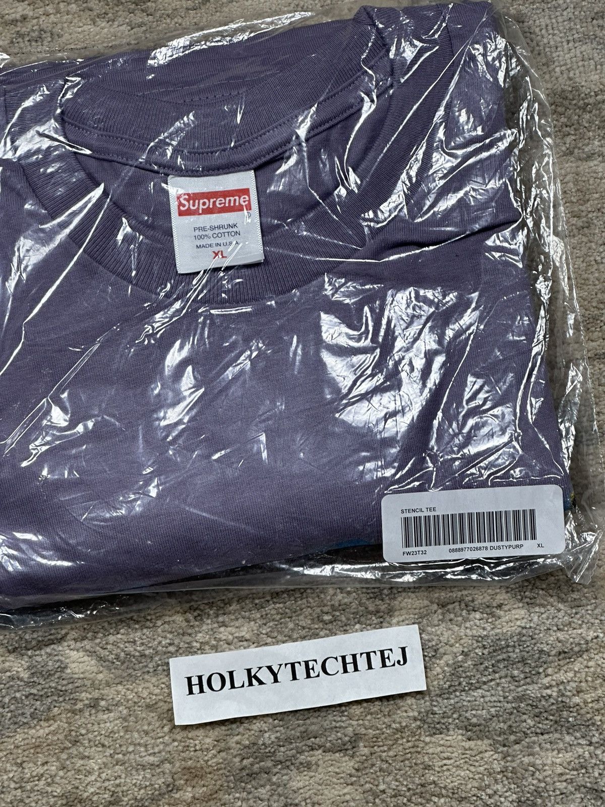 Supreme Supreme Stencil Tee - Dusty Purple - XL - FW23 Size US XL / EU 56 / 4 - 3 Thumbnail