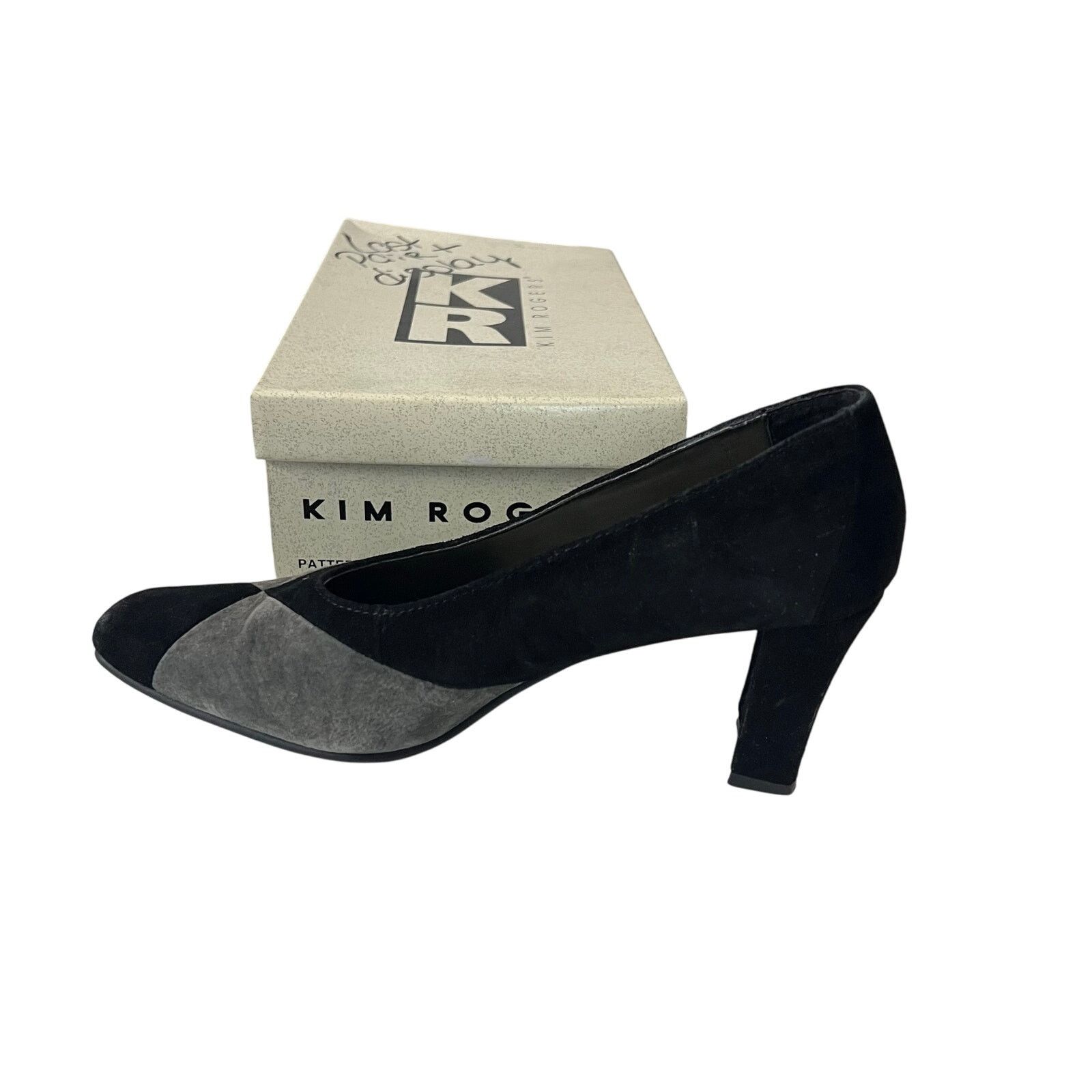 Other Kim Rogers Pumps 7.5 Diamond Black Gray Colorblock Heel Size US 7.5 / IT 37.5 - 4 Thumbnail