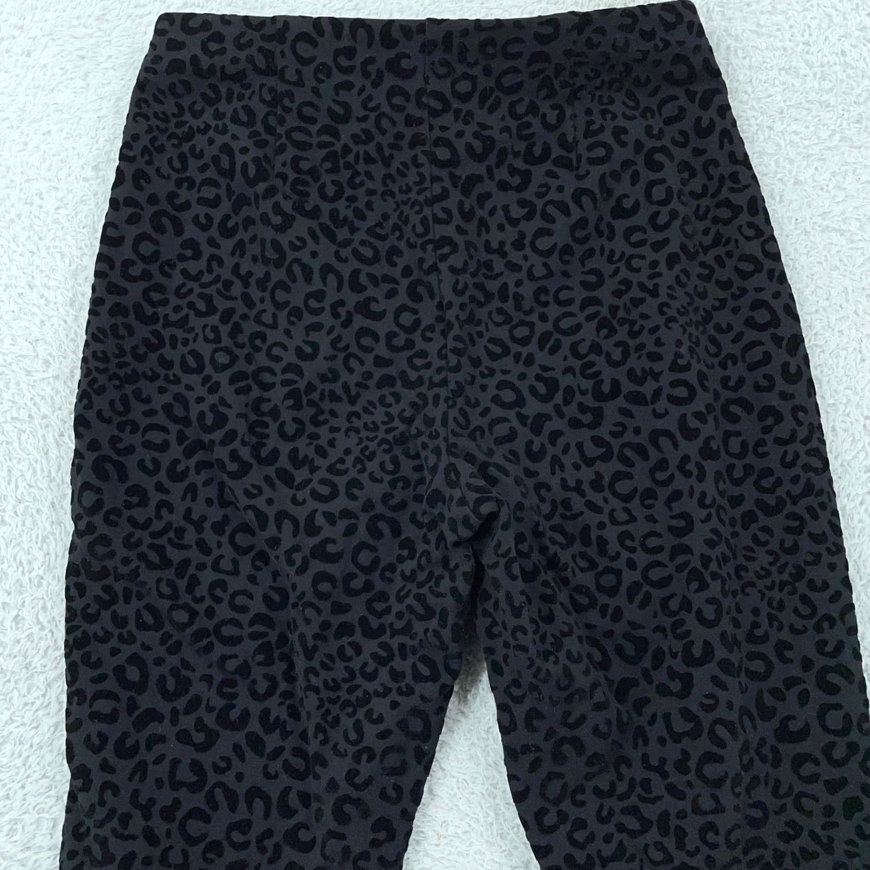 Michael Kors Michael Kors Leggings Womens Small Black Leopard Print Pull On Pants Size 28" / US 6 / IT 42 - 4 Thumbnail