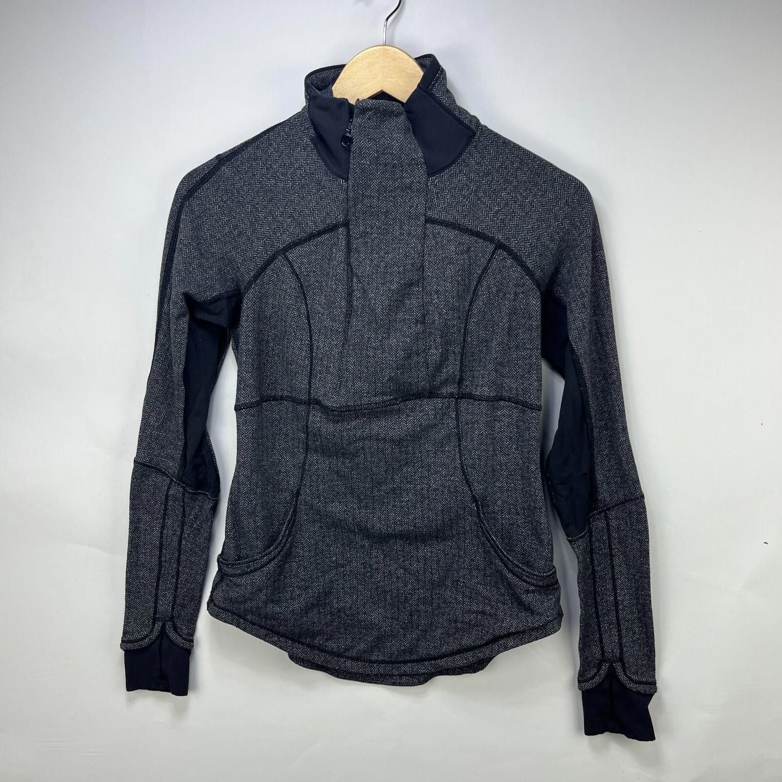 Lululemon Lululemon Base Runner 1/2 Zip Heather Herringbone Black 9 Size L / US 10 / IT 46 - 1 Thumbnail