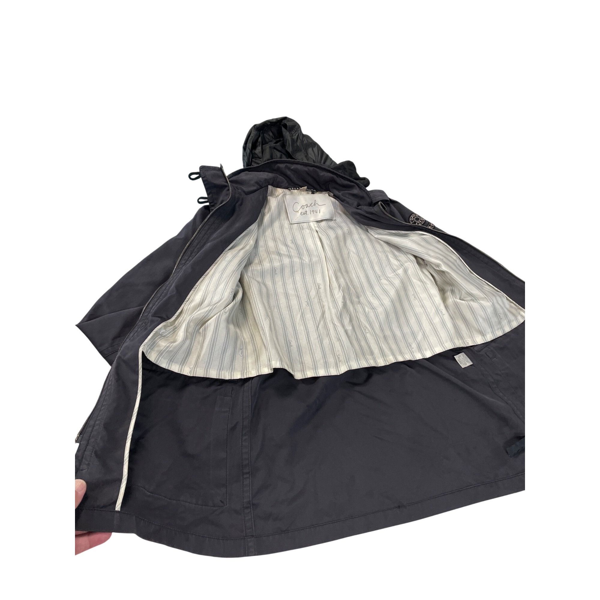 Coach Coach Womans Black Hooded Rain Trench Jacket Coat size XS SK Size XS / US 0-2 / IT 36-38 - 12 Thumbnail