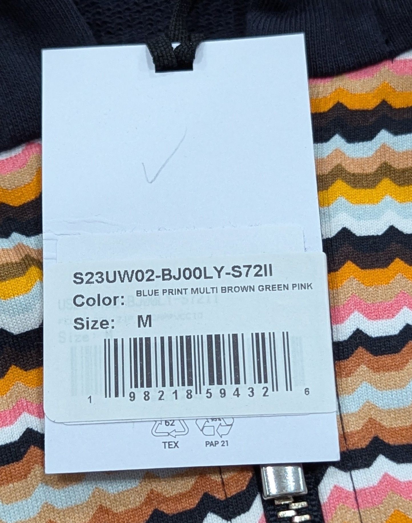 Missoni M Missoni Chevron Zip Up Hoodie Blue Multi Medium Size US M / EU 48-50 / 2 - 7 Thumbnail