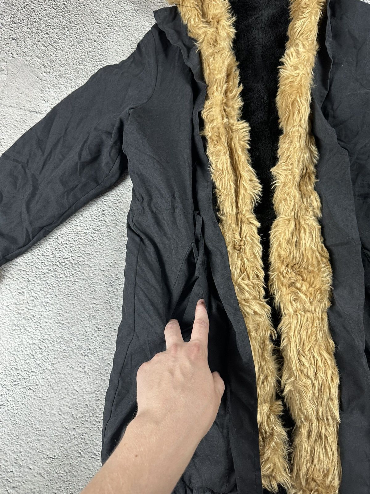 If Six Was Nine Fur Fuzzy Faux Jacket LGB Gothic Hype Coat Opium Parka Size M / US 6-8 / IT 42-44 - 8 Thumbnail