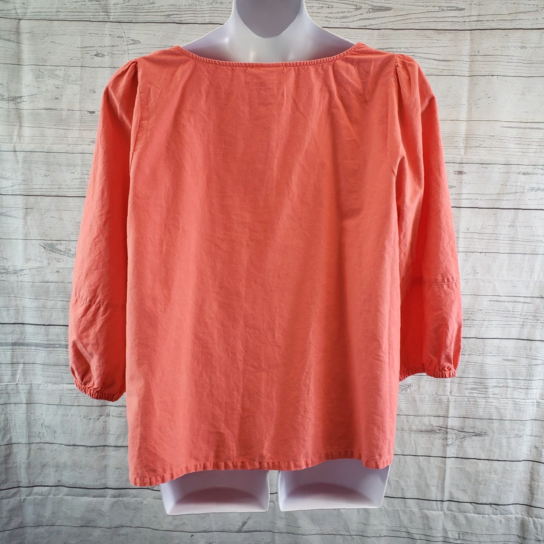 Vintage Ava & Viv Womens Top X Solid Pink 3/4 Sleeve Scoop Neck Cotton Blouse Womens XS? Size XL / US 12-14 / IT 48-50 - 4 Thumbnail