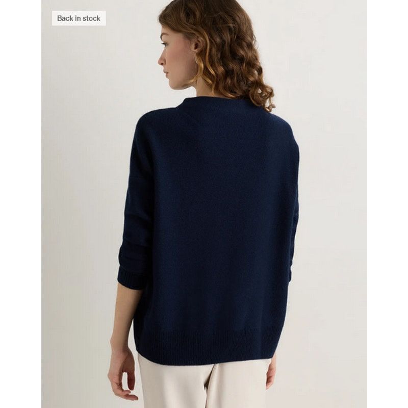 Quince Quince Mongolian Cashmere Funnel Neck Sweater Navy XS NWT Size XS / US 0-2 / IT 36-38 - 3 Thumbnail