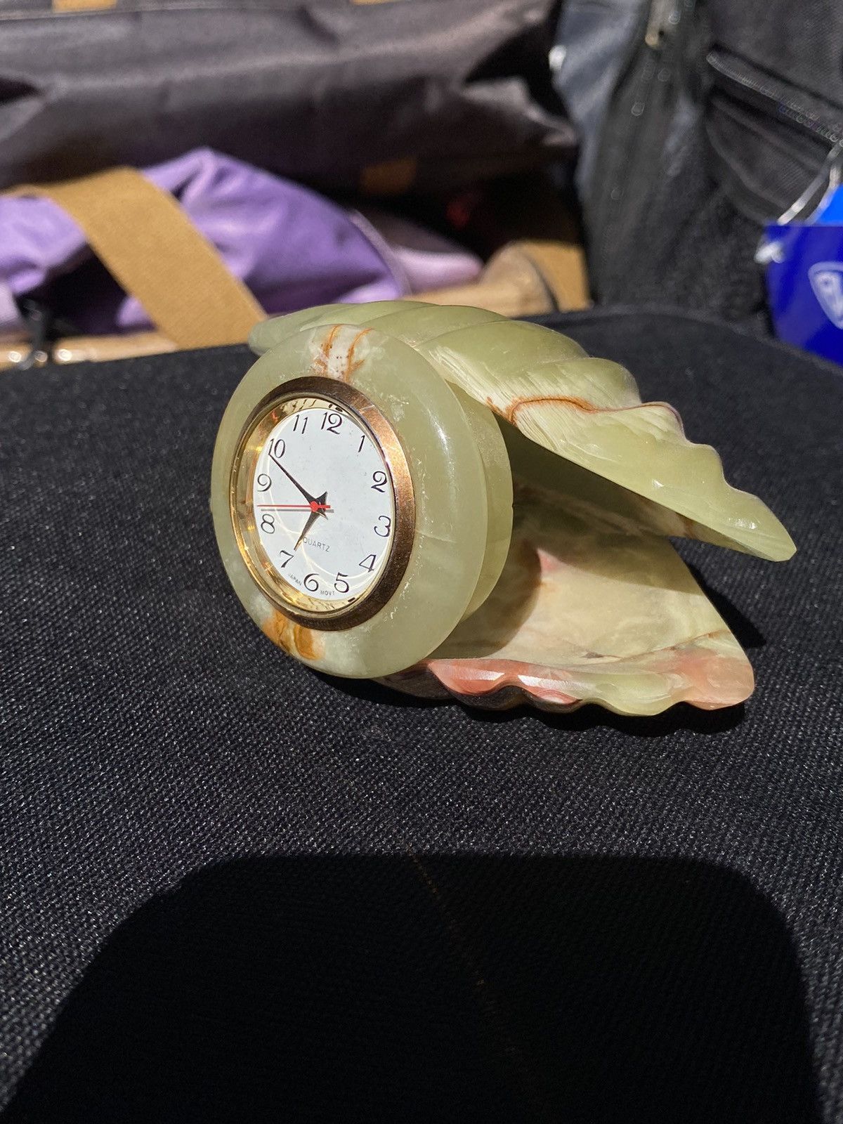 Vintage Vintage Onyx Clamshell Desk Clock Green Taiwanese Brand Size ONE SIZE - 1 Thumbnail
