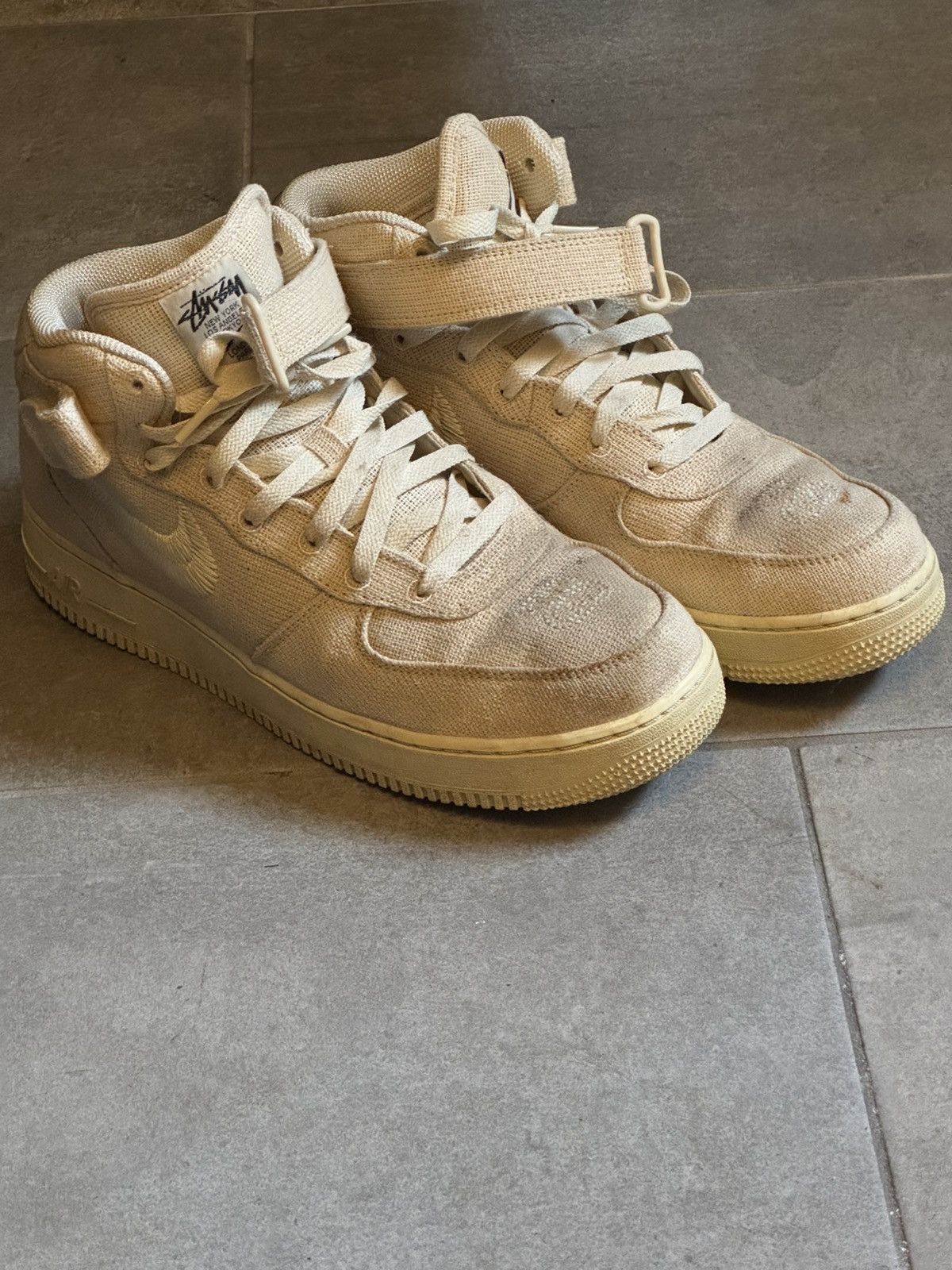 Stüssy x Nike Air Force Mid 'Fossil' – US 10 – Used - Main Image