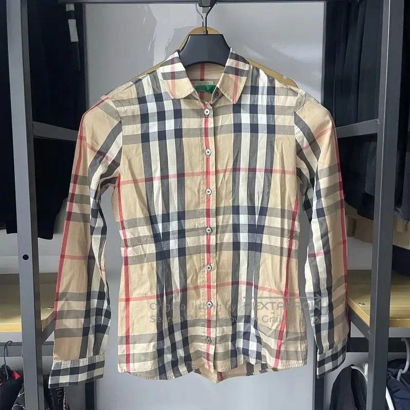 MR & MRS ITALY Burberry Women's XS Beige Check Shirt. Size XS / US 0-2 / IT 36-38 - 1 Thumbnail