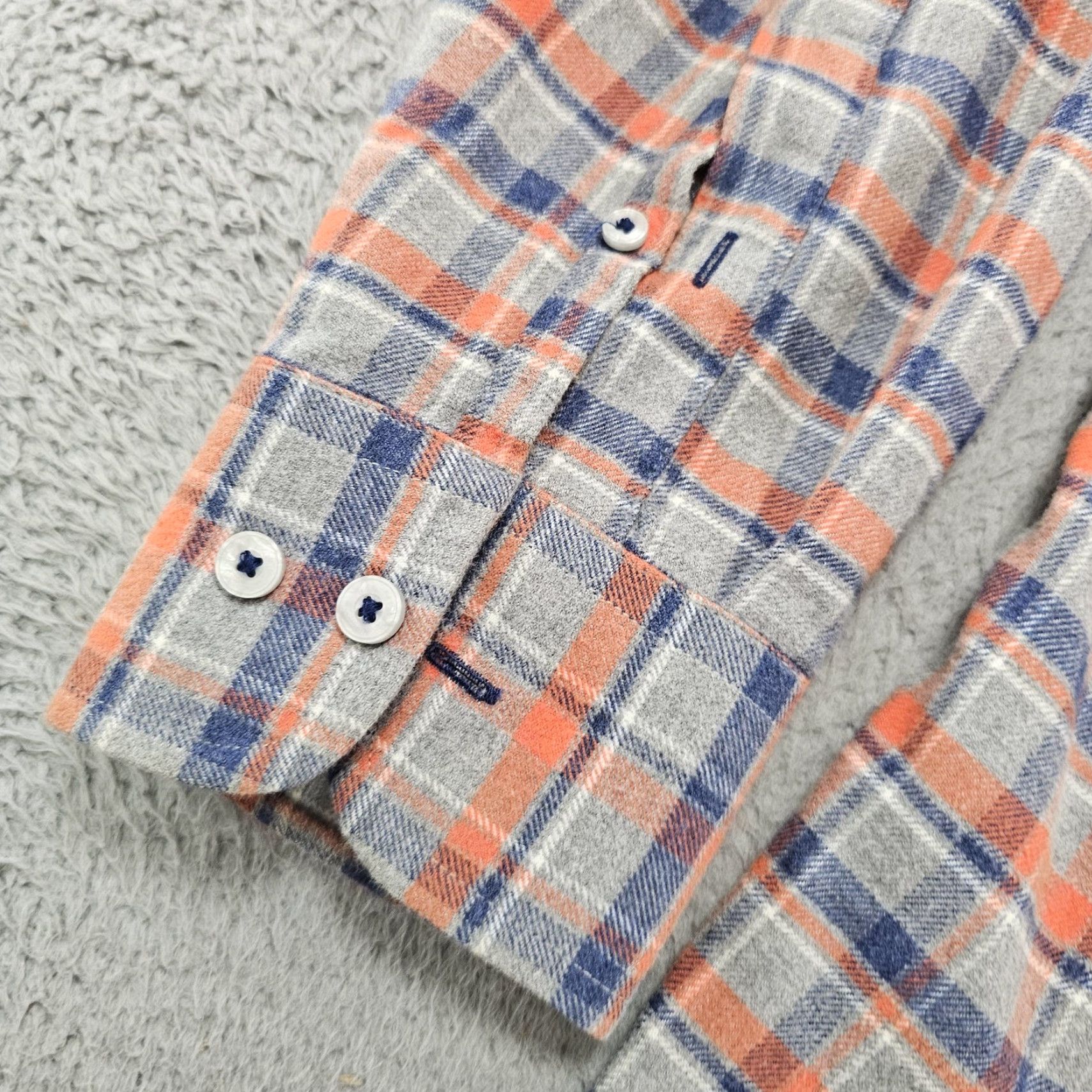 UNTUCKit UNTUCKit Shirt Mens 2XL Blue Orange Gray Plaid Button Down Long Sleeve Casual Size US XXL / EU 58 / 5 - 4 Thumbnail