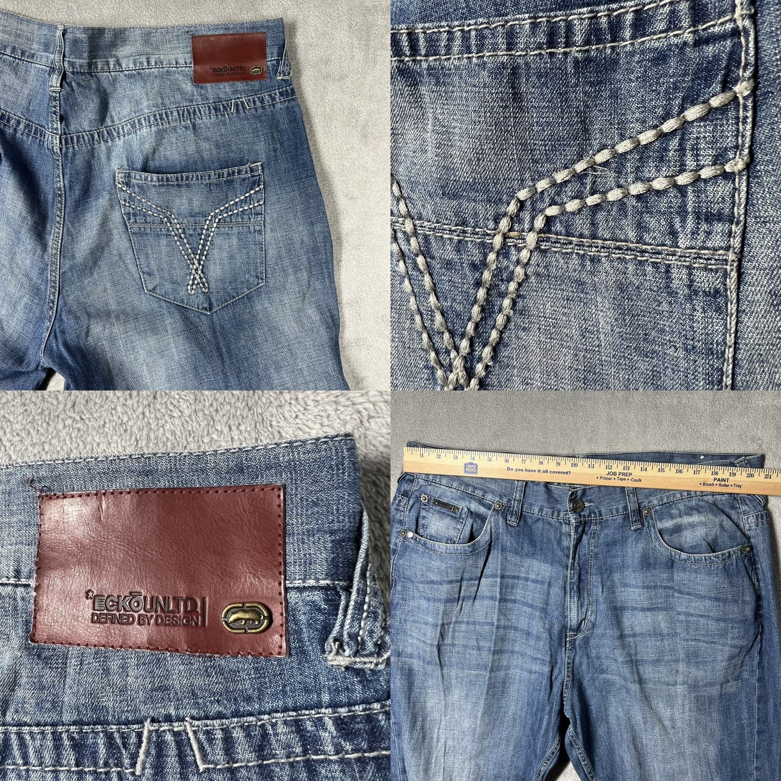 Ecko Unltd. Y2K Ecko Unltd. Jeans Men’s 44x33 Blue Cotton Denim Relaxed Baggy Pants Size US 42 / EU 58 - 8 Thumbnail