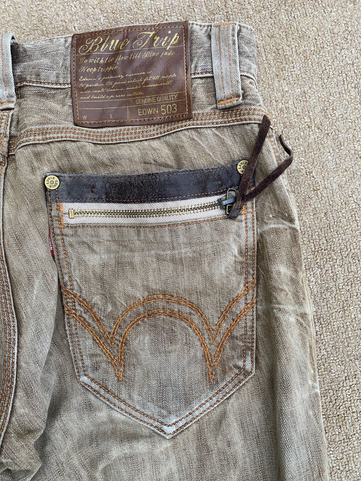 14th Addiction × Edwin × Vintage Vintage edwin blue trip loose cut denim Size US 30 / EU 46 - 10 Thumbnail