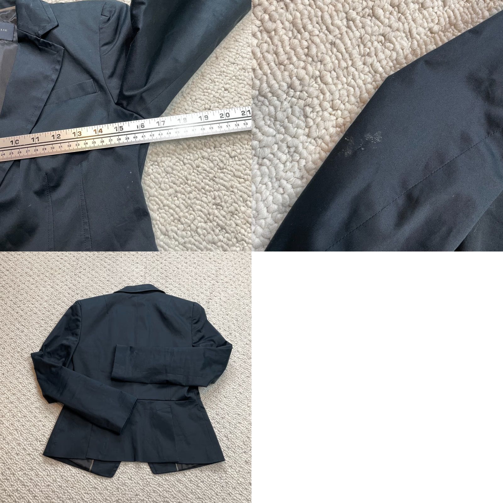 Banana Republic Banana Republic Blazer Womens 4 Black Cotton Stretch One Button Pockets Business Size S / US 4 / IT 40 - 10 Thumbnail