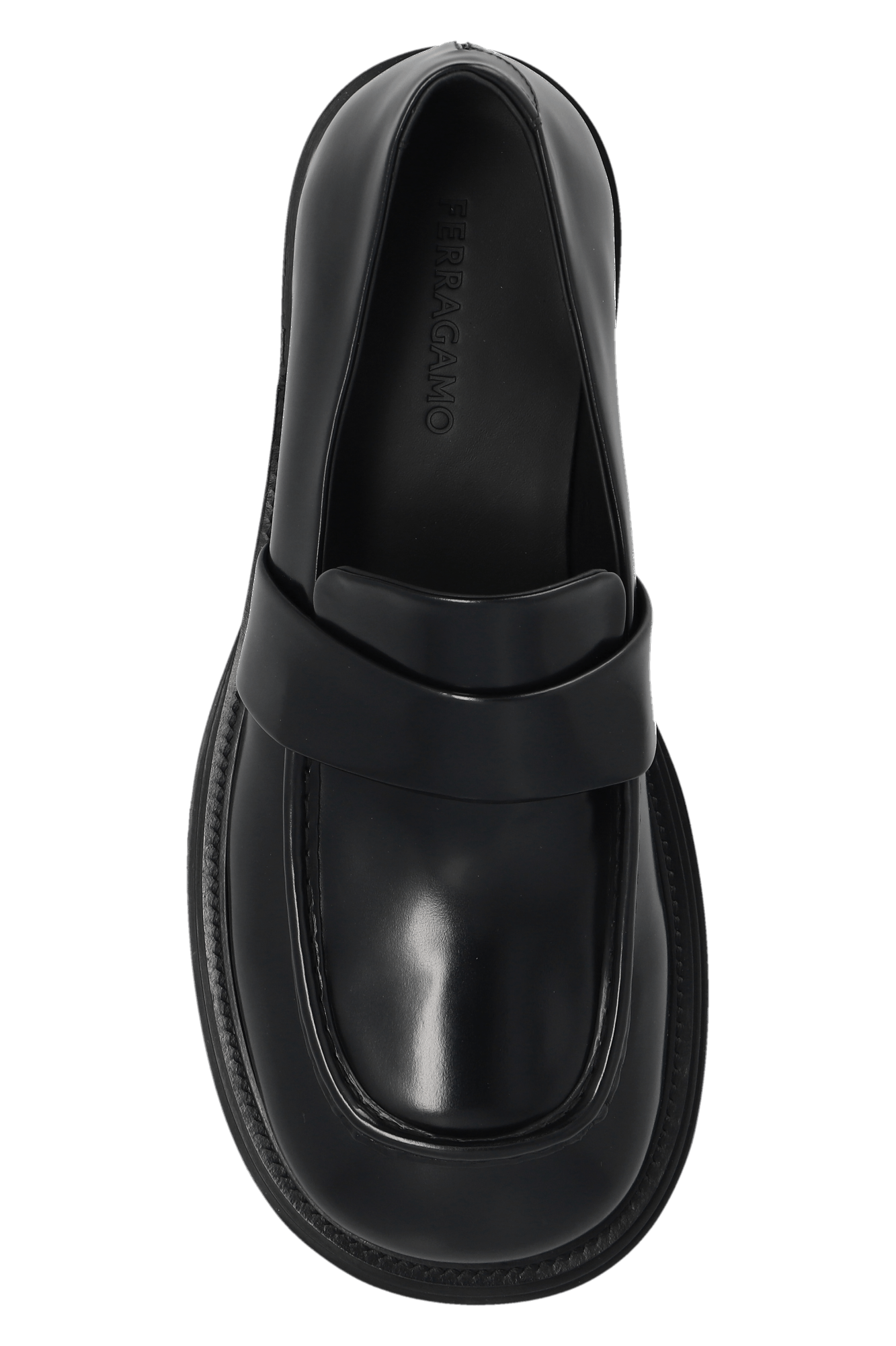 Salvatore Ferragamo o1s1rm0824 Fidele Leather Loafers in Black Size US 12.5 / EU 45-46 - 6 Thumbnail