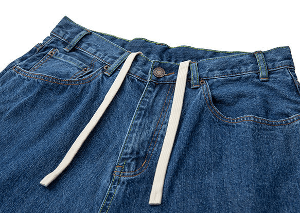 Japanese Brand × Vintage American loose basic washed casual drawstring jeans Size US 32 / EU 48 - 3 Thumbnail