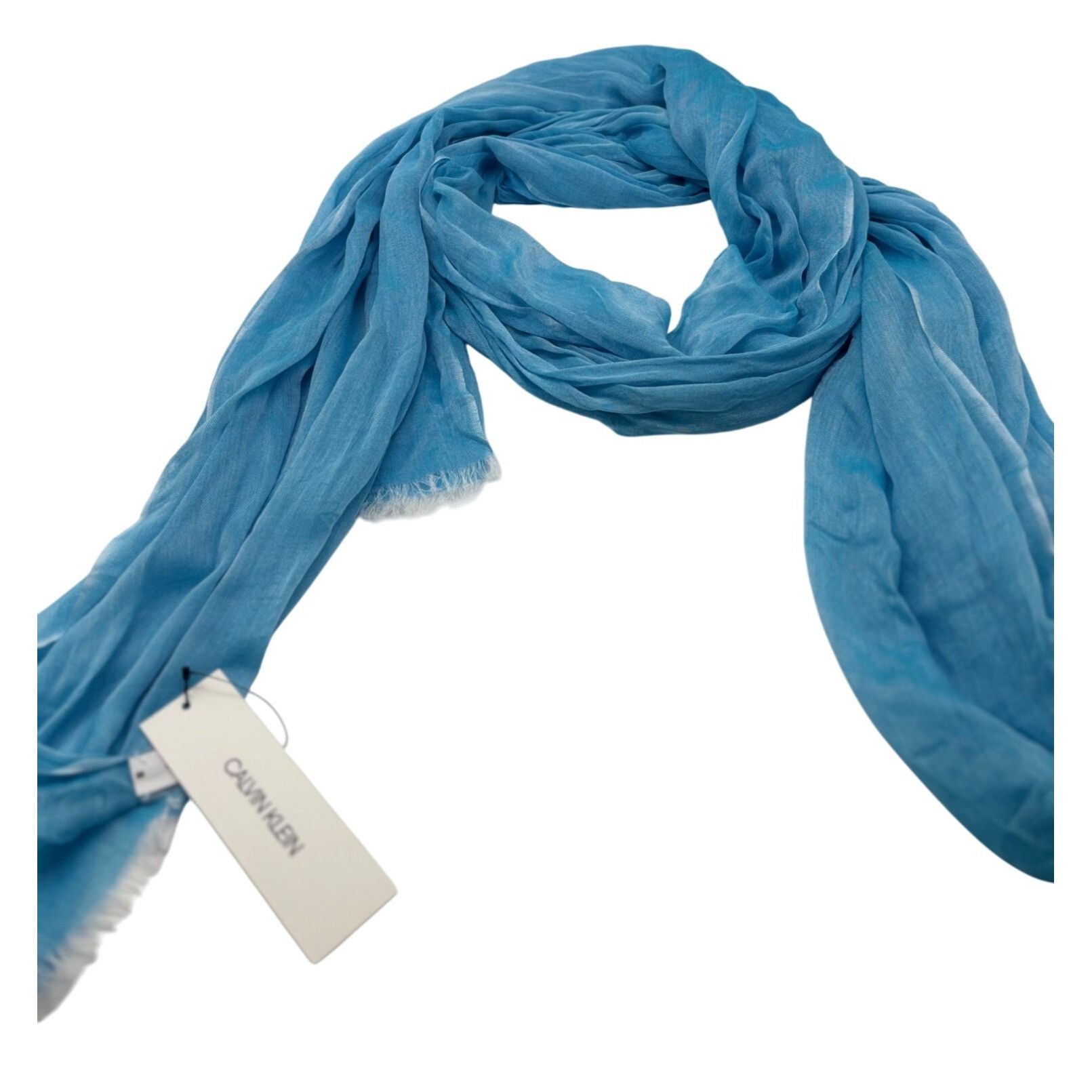 Other Calvin Klein Chambray Woven Scarf, Ocean Blue, OS Size ONE SIZE - 12 Thumbnail