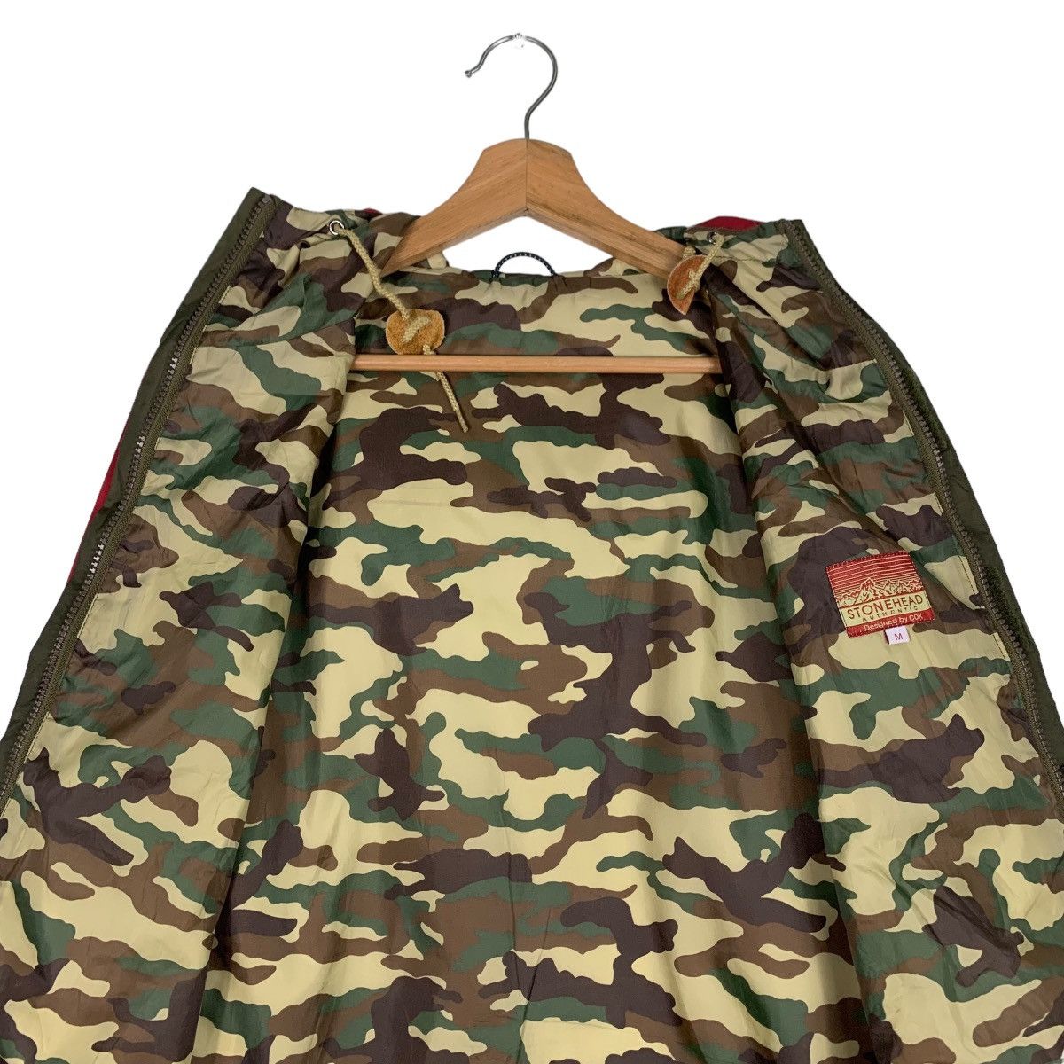 Japanese Brand STONEHEAD Colorblock Camo Lined Hoodie Jacket #0900-C40 Size US M / EU 48-50 / 2 - 14 Thumbnail