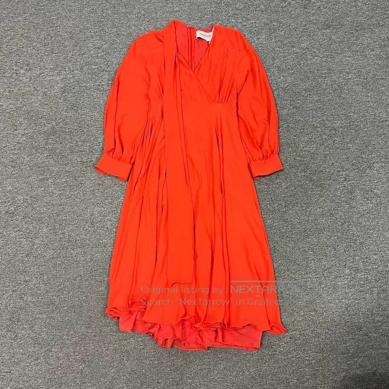 Valentino Valentino Red streamer mulberry silk dress Size M / US 6-8 / IT 42-44 - 1 Thumbnail