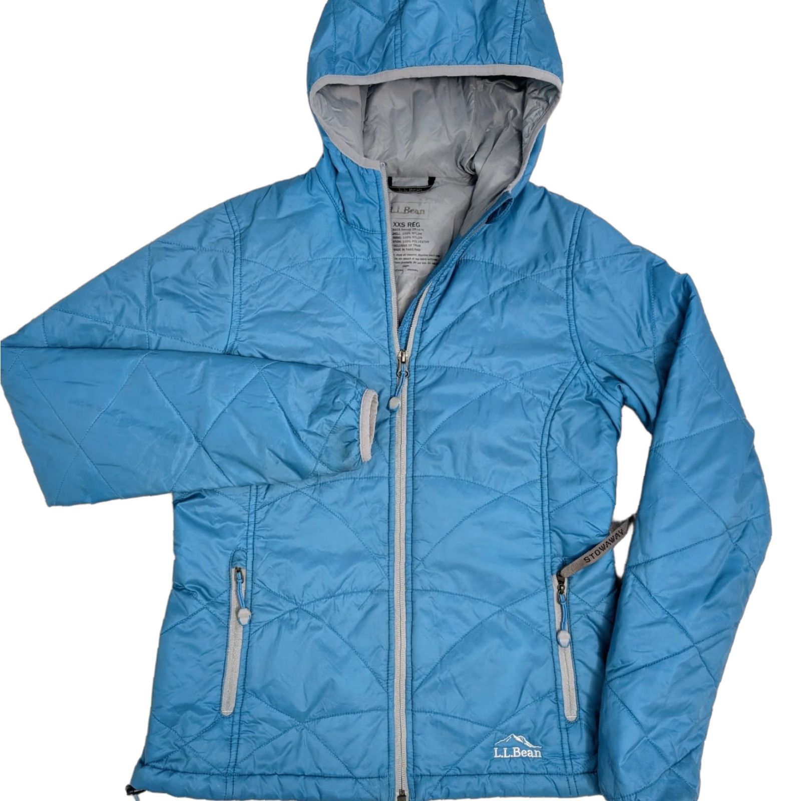 VINTAGE LL Bean Primaloft Packable Puffer Jacket Full Zip Nylon 