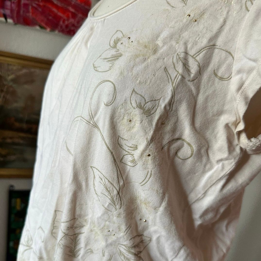 High Sierra high sierra cream white short sleeve floral graphic shirt Size L / US 10 / IT 46 - 2 Thumbnail