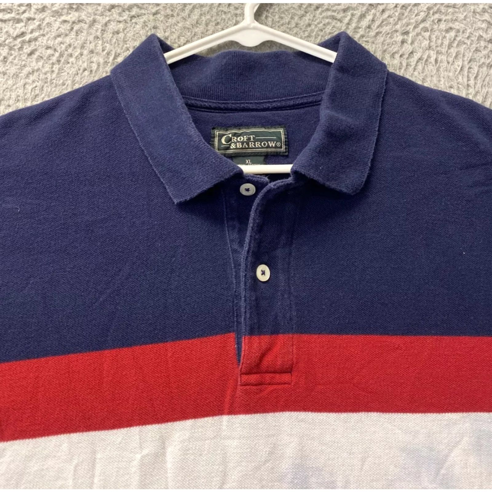 Croft & Barrow VINTAGE Croft & Barrow Polo Shirt Mens XLT Blue Short Sleeve Collared 111-22 Size US XL / EU 56 / 4 - 2 Thumbnail
