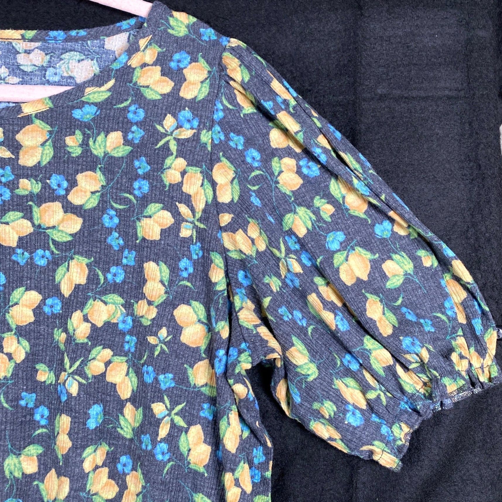 Lauren Conrad LC Lauren Conrad Womens Shirt Multi Lemon Short Sleeve Stretch XL Crew Neck T-Shirt Casual Workwear Size XL / US 12-14 / IT 48-50 - 5 Thumbnail
