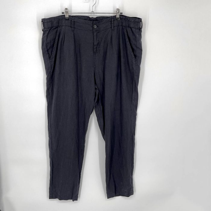 Johnny Was Johnny Was NEW Linen Pants XL Black Elastic Waist Pockets ...