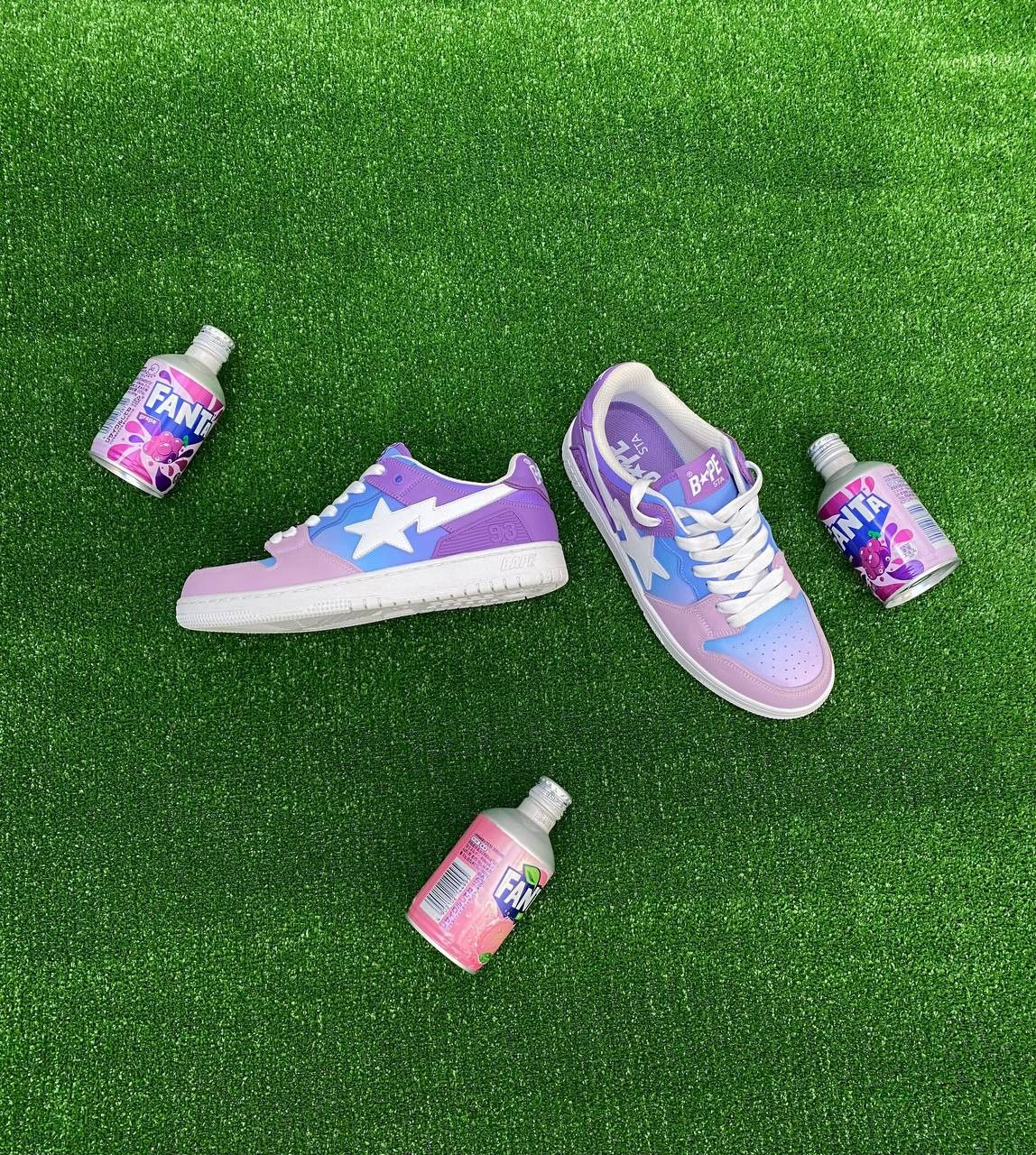 Bape Bape A Bathing Ape SK8 Sneakers Purple/Light Blue Bape Sta Size US 9 / EU 42 - 1 Thumbnail