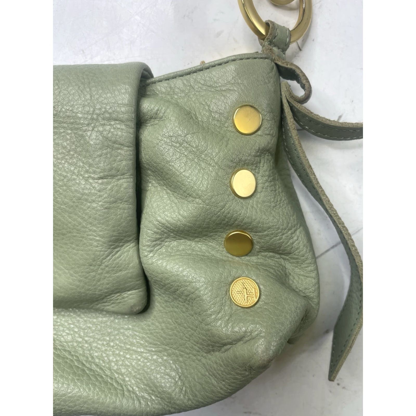 HAMMITT Hammitt VIP Satchel Crossbody Bag | Gunmetal Leather Green Pebbled Studded | Medium Size ONE SIZE - 2 Thumbnail
