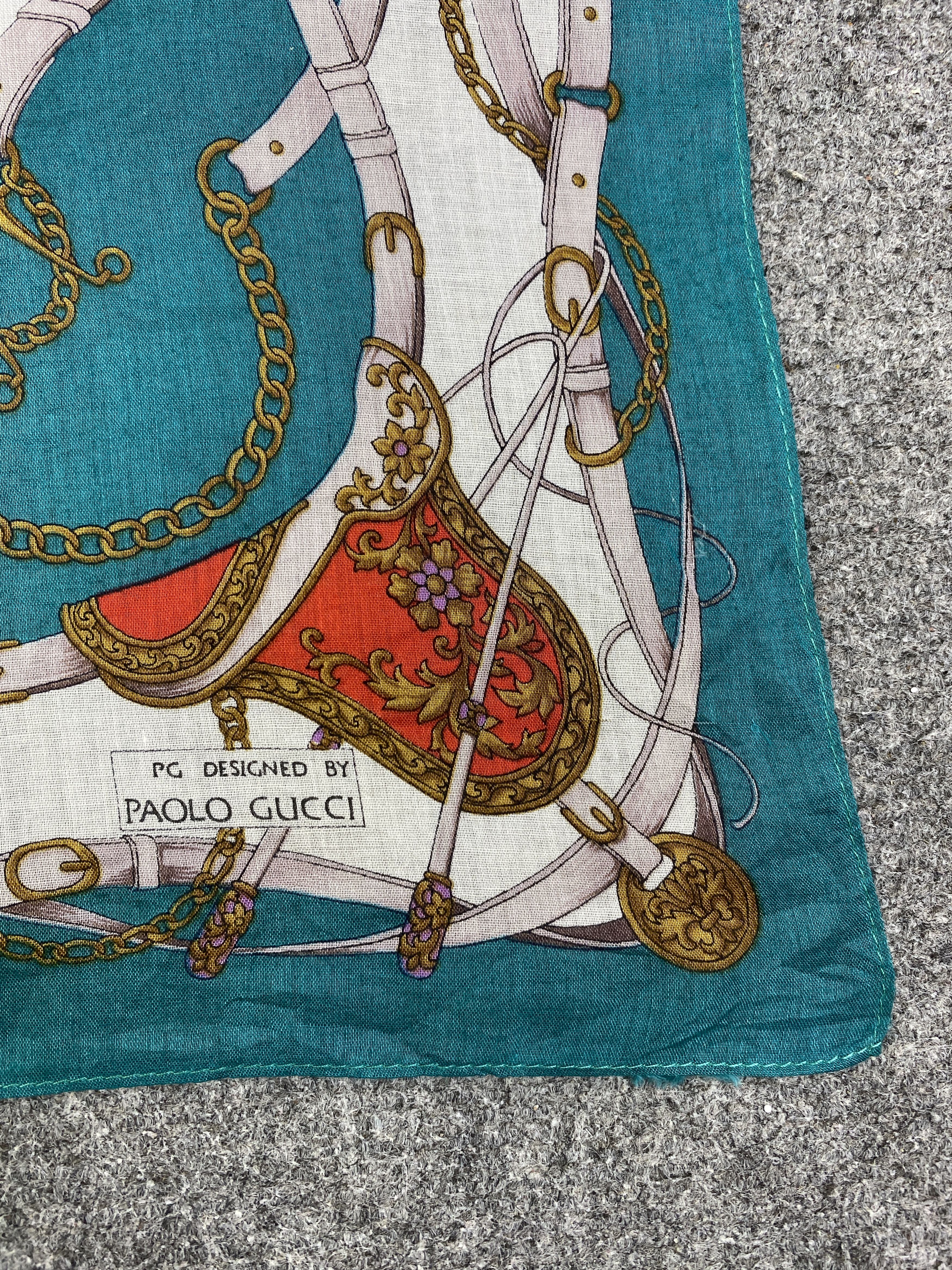 Paolo Gucci Vintage Paolo Gucci Handkerchief / Neckerchief HKC1044 Size ONE SIZE - 5 Thumbnail
