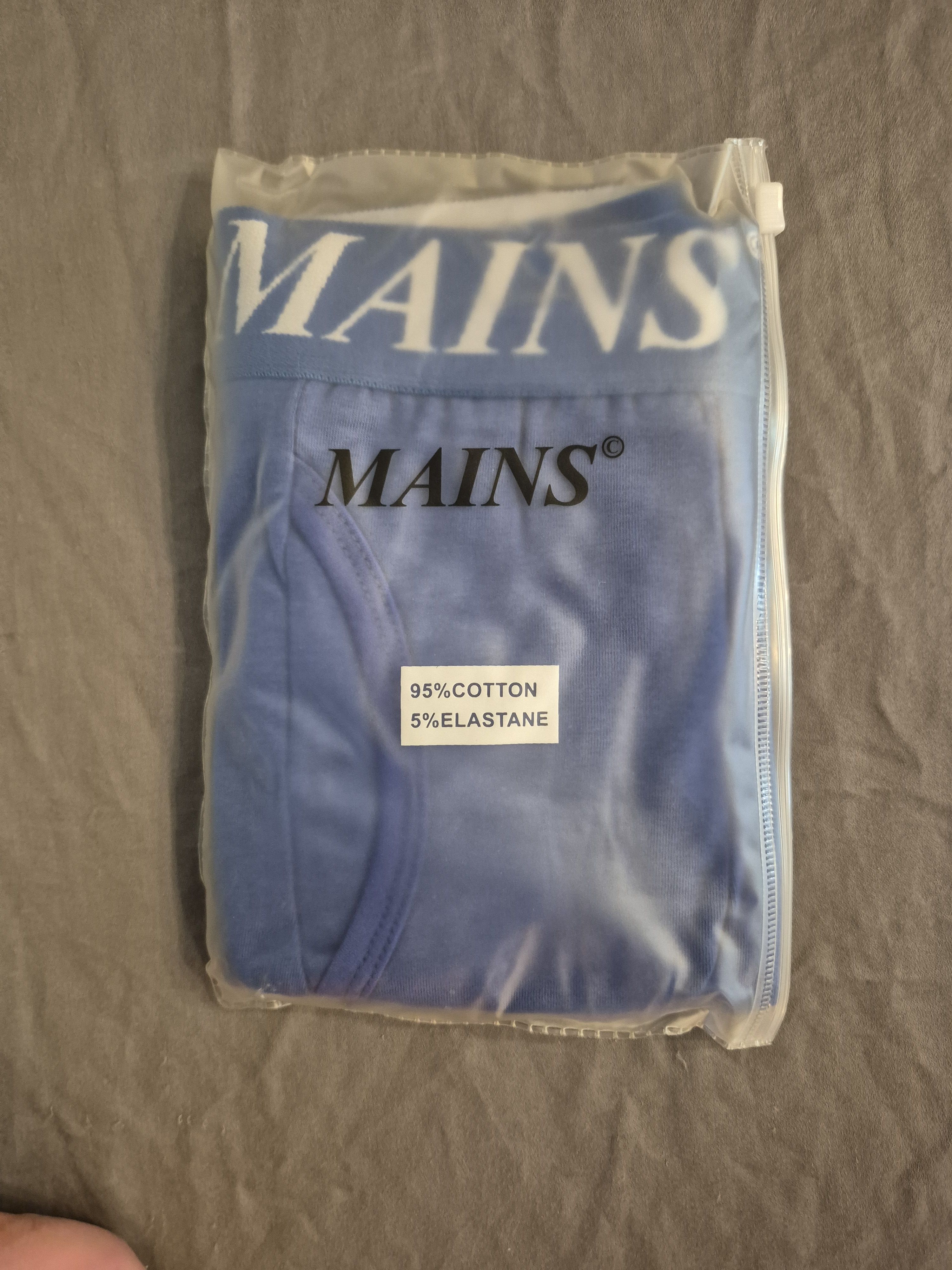 MAINS Mains Boxers Size Large Blue with White logo Size 34 - 2 Thumbnail