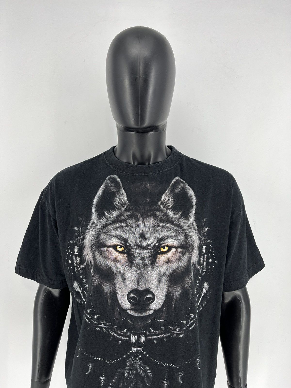 Vintage Vintage Y2K Spiral Wolf Face Size S T-Shirt Size US XL / EU 56 / 4 - 1 Thumbnail