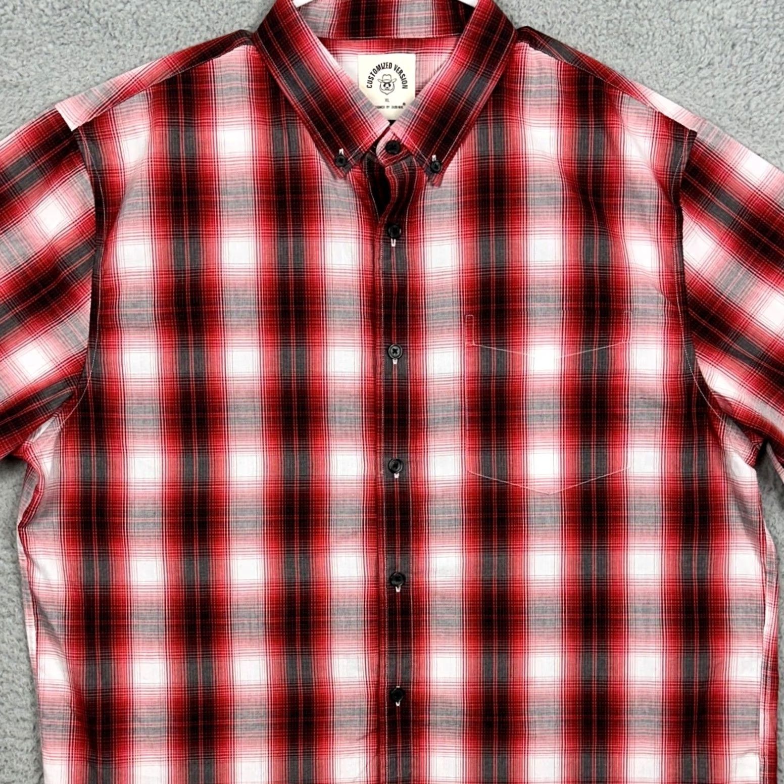 Vintage Dubinik Shirt Mens XL Red Black Button-Down Plaid Short Sleeve Pocket Casual EUC Size US XL / EU 56 / 4 - 2 Thumbnail