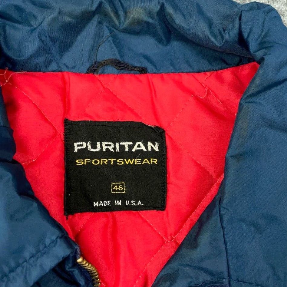 Vintage VINTAGE Puritan Jacket 46 Dark Blue Red Quilted Zip Field Jacket Men Adult 90s Retro Military Pockets Full Zip Size US S / EU 44-46 / 1 - 3 Thumbnail
