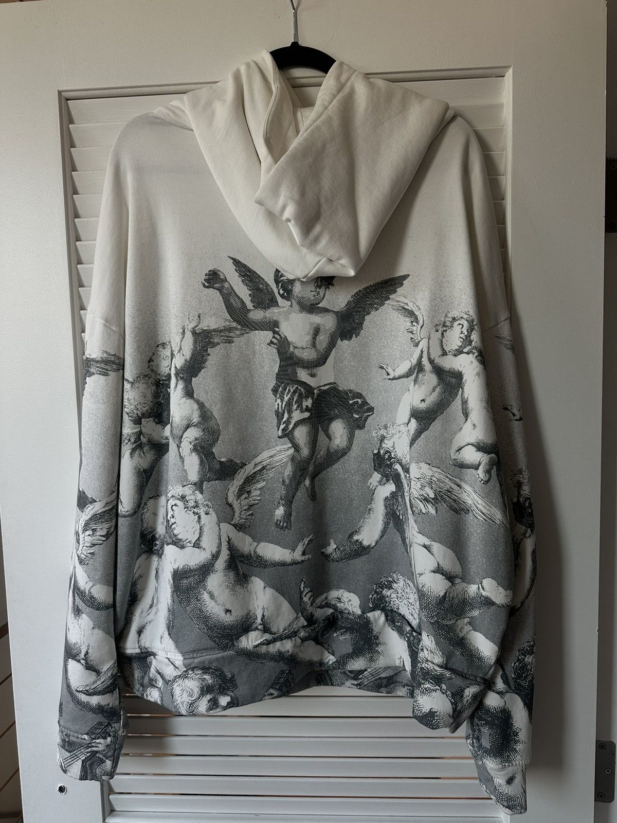 Dolce & Gabbana Dolce & Gabbana Blanco Angel Print Jersey Hoodie Size US L / EU 52-54 / 3 - 3 Thumbnail