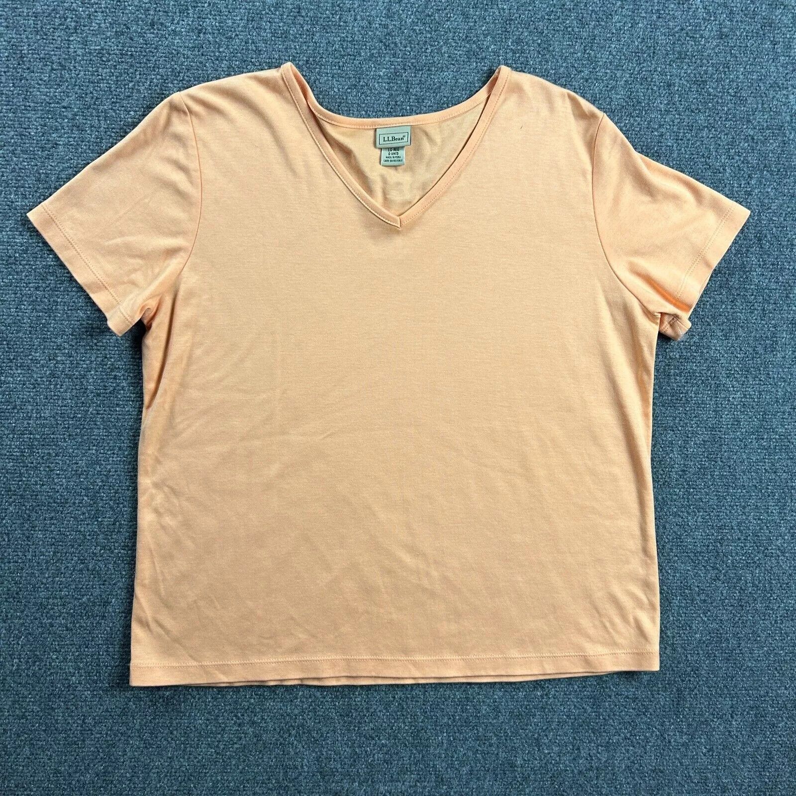 L.L. Bean LL Bean Shirt Womens Large Regular Orange Top V-Neck Supima Size L / US 10 / IT 46 - 1 Thumbnail