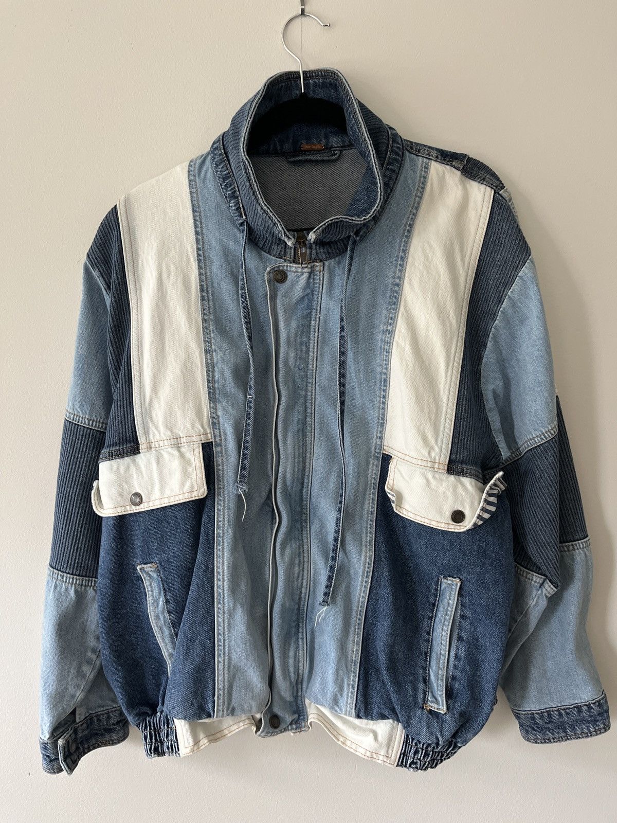 Free People × Vintage Vintage Free People Denim Patchwork Jacket Size US XL / EU 56 / 4 - 1 Thumbnail