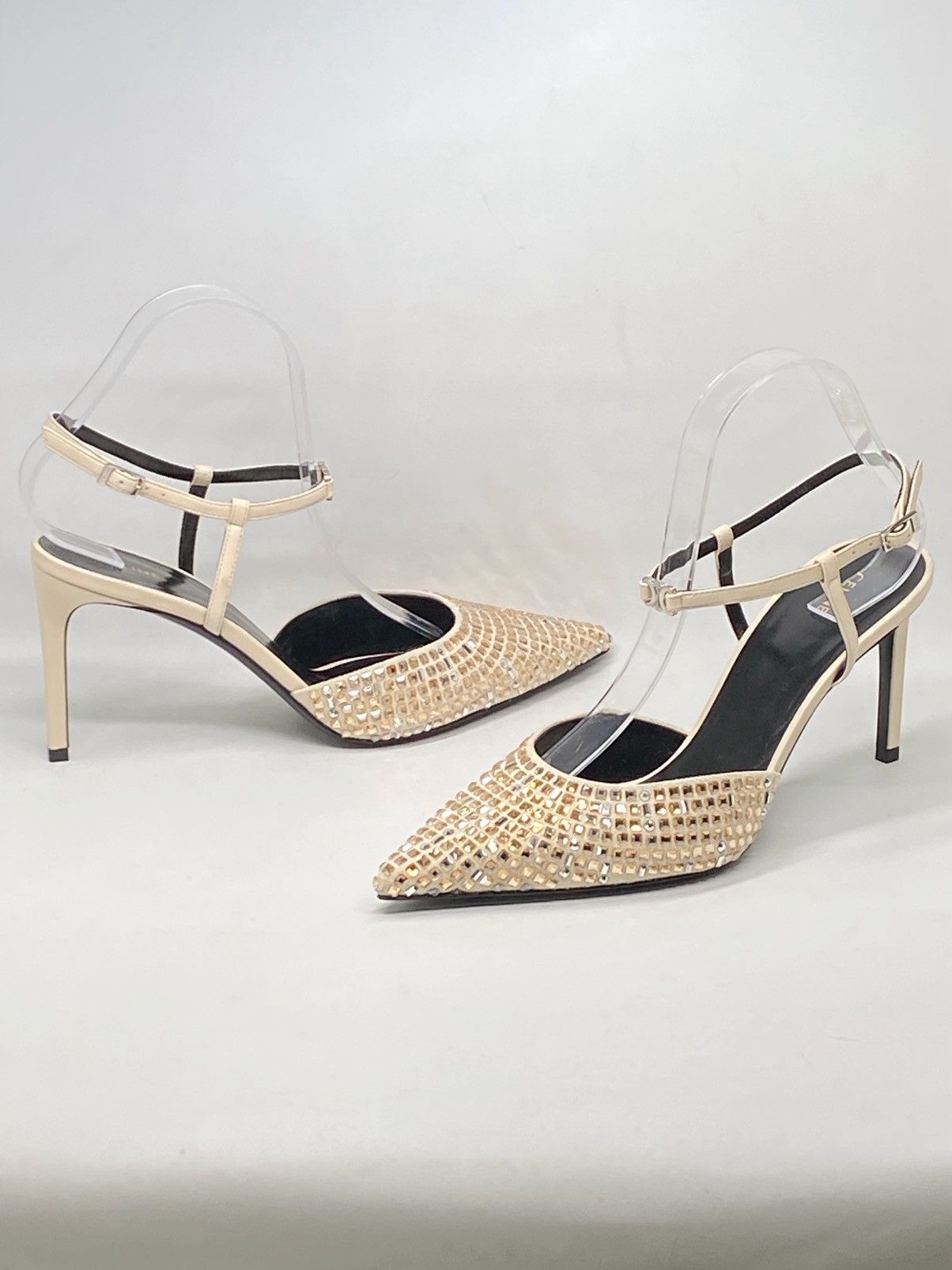 Celine Celine Kitten Suede Strap Embellished Pumps size 39 Size US 9 / IT 39 - 3 Thumbnail