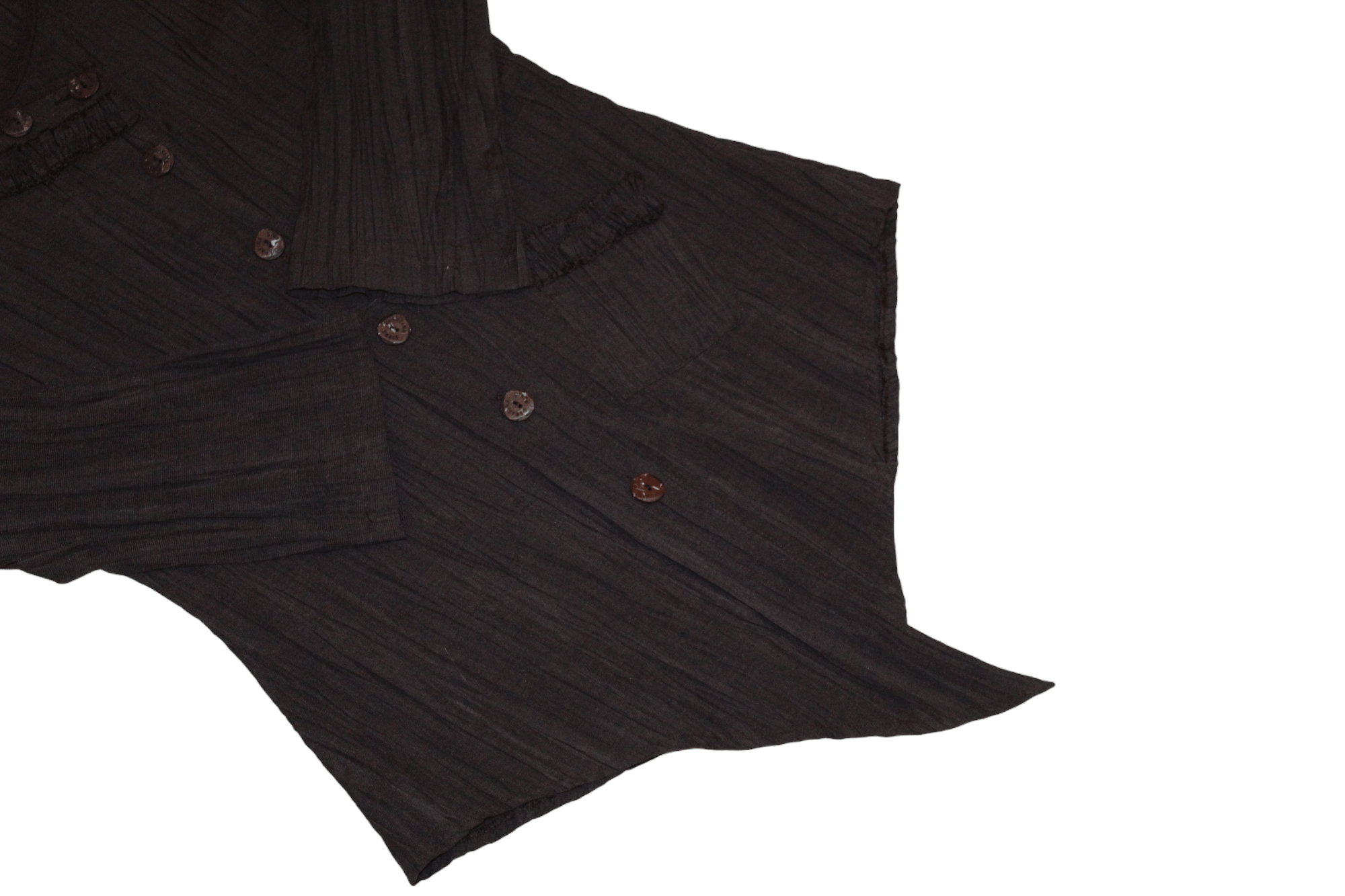 Beauty Beast 🔥 Sarafina Paris Plisse Crinkle Viscose Asymmetric Cardigan Size L / US 10 / IT 46 - 12 Thumbnail